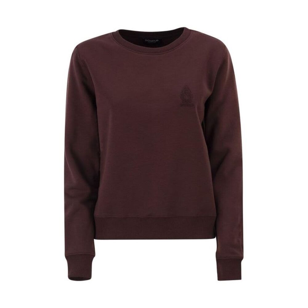 DONDUP Crewneck Sweatshirt with Embroidered Logo Women BORDEAUX Sweaters &